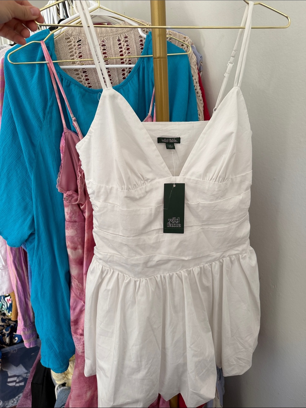 wild fable White Ruffled Strapless Dress